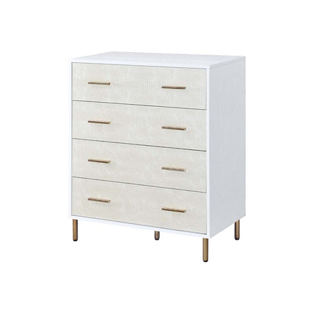 Acme - Myles Chest AC00958 White, Champagne & Gold Finish