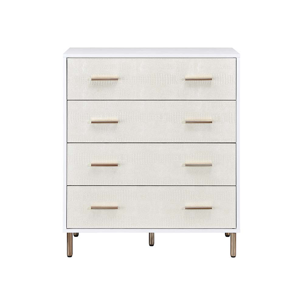 Acme - Myles Chest AC00958 White, Champagne & Gold Finish