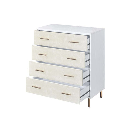 Acme - Myles Chest AC00958 White, Champagne & Gold Finish