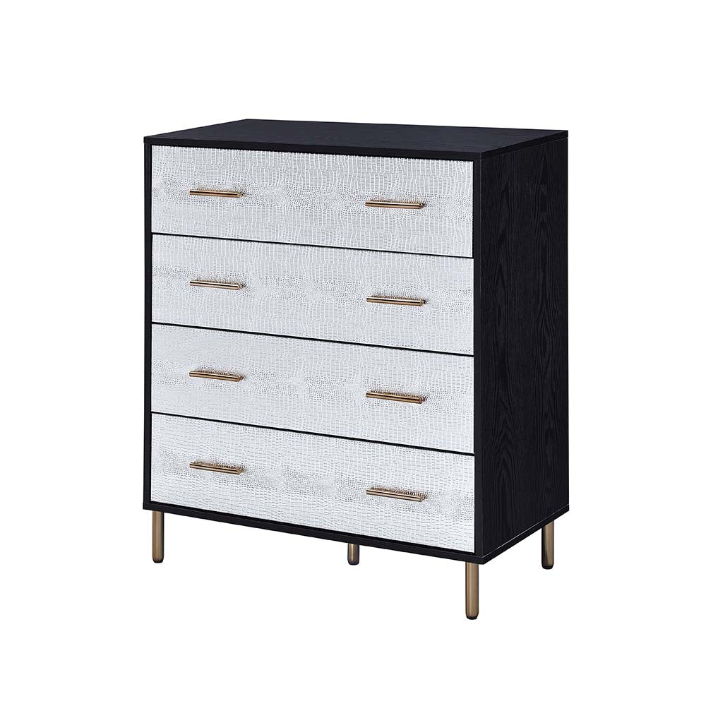 Acme - Myles Chest AC00959 Black, Silver & Gold Finish