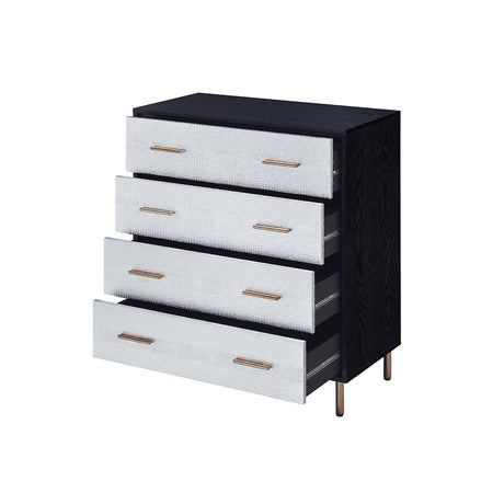 Acme - Myles Chest AC00959 Black, Silver & Gold Finish