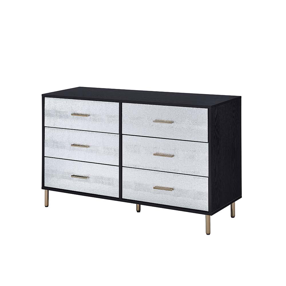 Acme - Myles Dresser AC00961 Black, Silver & Gold Finish