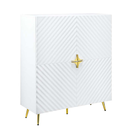 Acme - Gaines Accent Cabinet AC01031 White High Gloss Finish