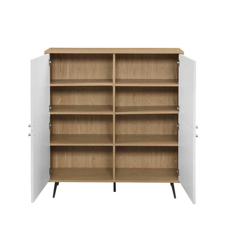 Acme - Gencho Cabinet AC01069 White & Oak Finish