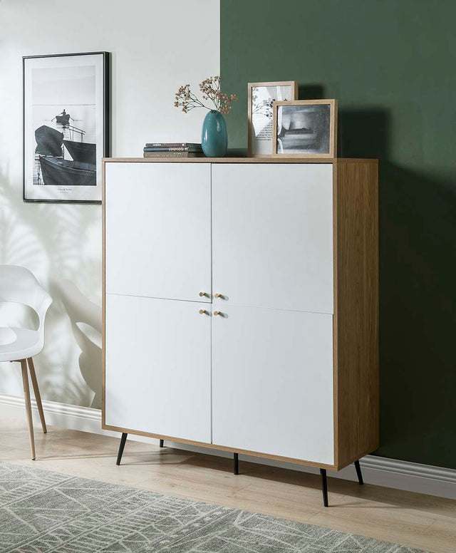 Acme - Gencho Cabinet AC01069 White & Oak Finish