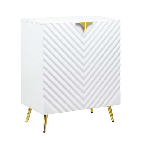 Acme - Gaines Console Cabinet AC01141 White High Gloss Finish