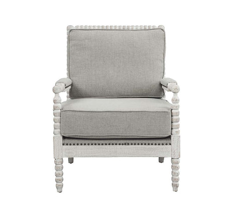 Acme - Saraid Accent Chair AC01164 Gray Linen & Light Oak Finish