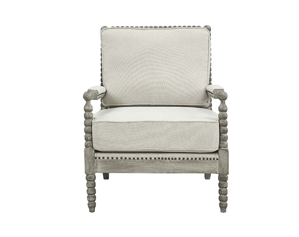 Acme - Saraid Accent Chair AC01165 Beige Linen & Gray Oak Finish