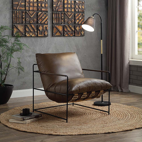 Acme - Oralia Accent Chair AC01166 Saturn Top Grain Leather