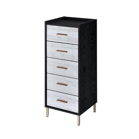 Acme - Myles Jewelry Armoire AC01167 Black, Silver & Gold Finish