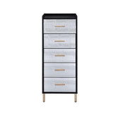 Acme - Myles Jewelry Armoire AC01167 Black, Silver & Gold Finish