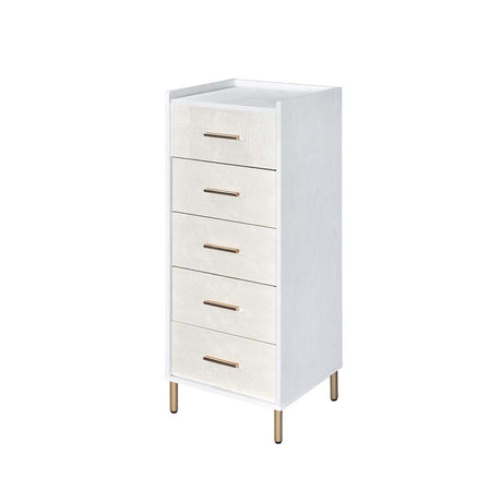 Acme - Myles Jewelry Armoire AC01168 White, Champagne & Gold Finish