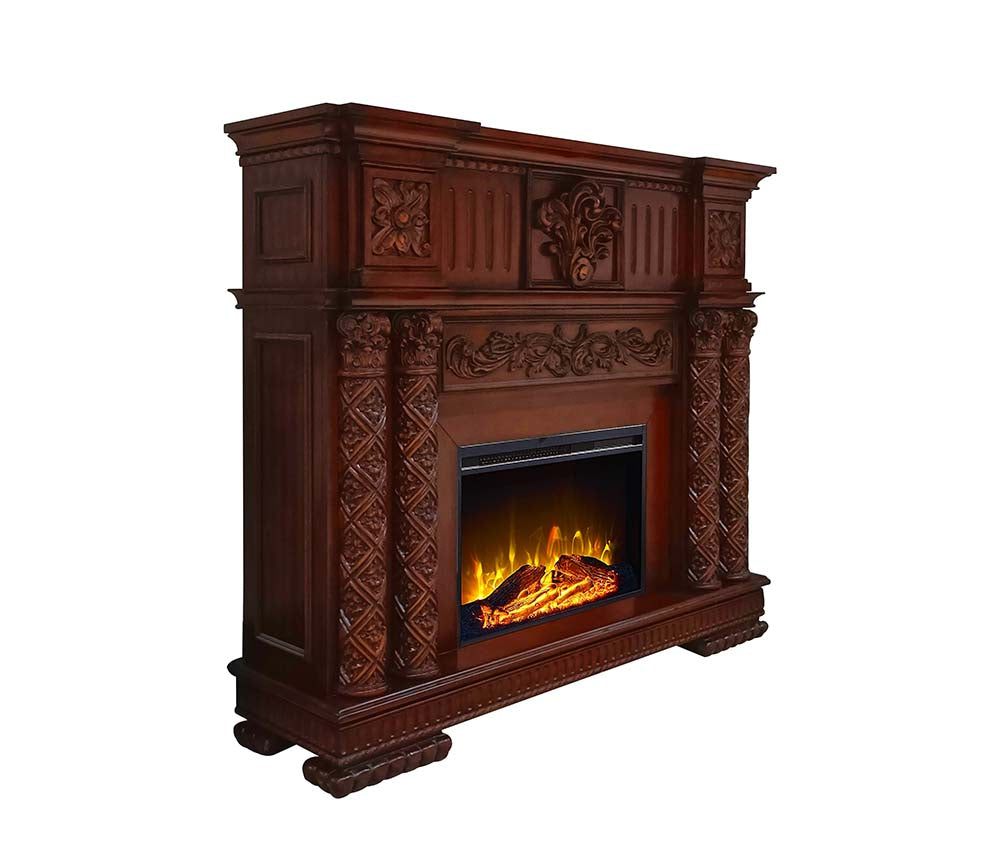 Acme - Vendome Fireplace AC01312 Cherry Finish