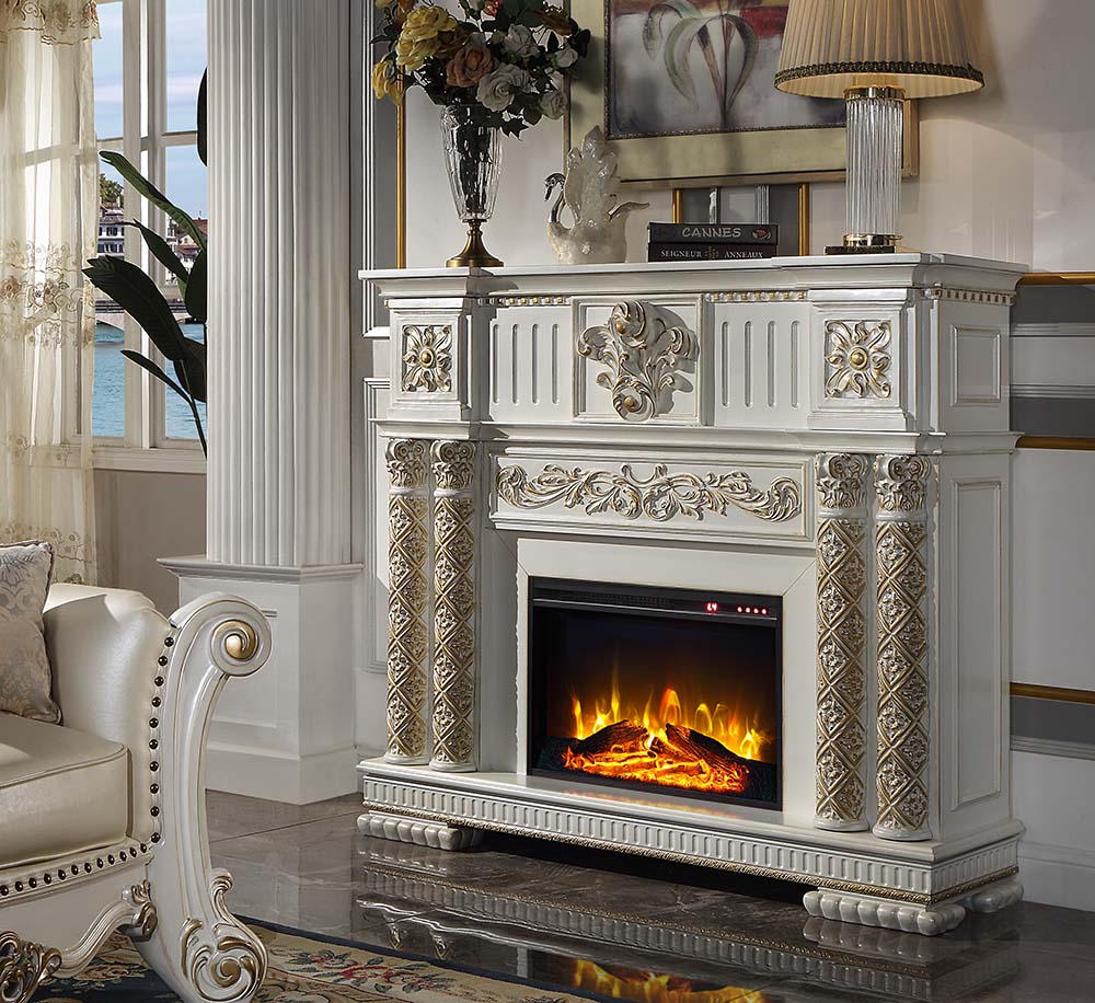 Acme - Vendome Fireplace AC01313 Antique Pearl Finish