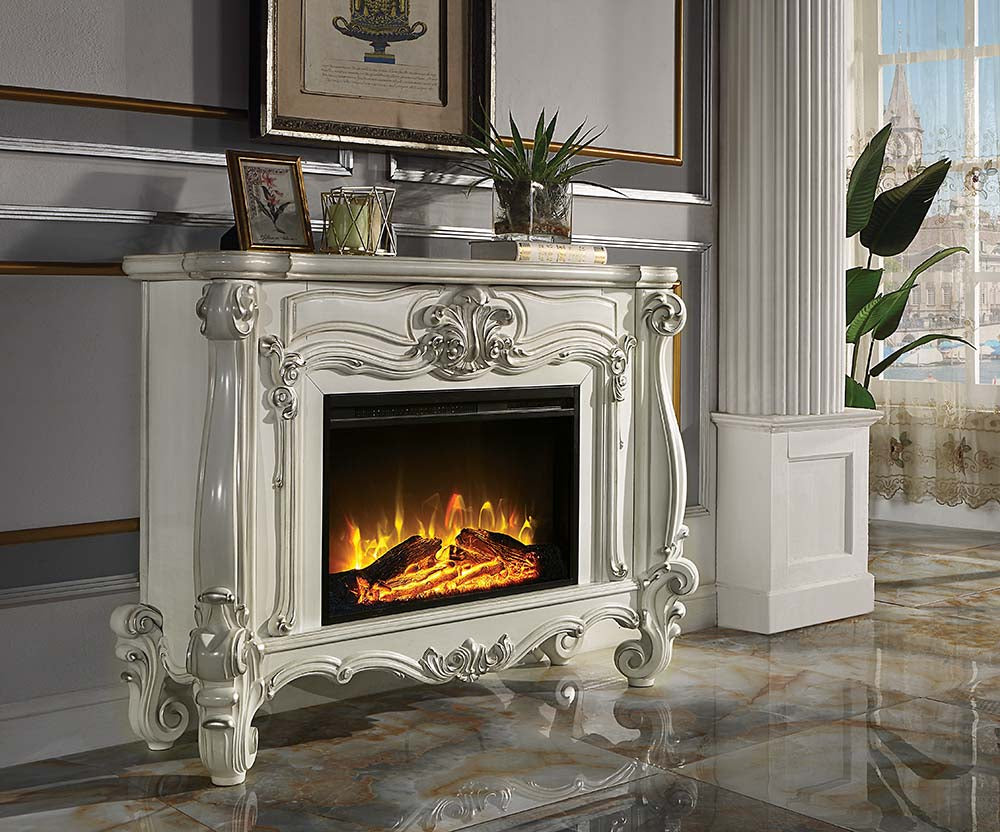 Acme - Versailles Fireplace AC01316 Bone White Finish