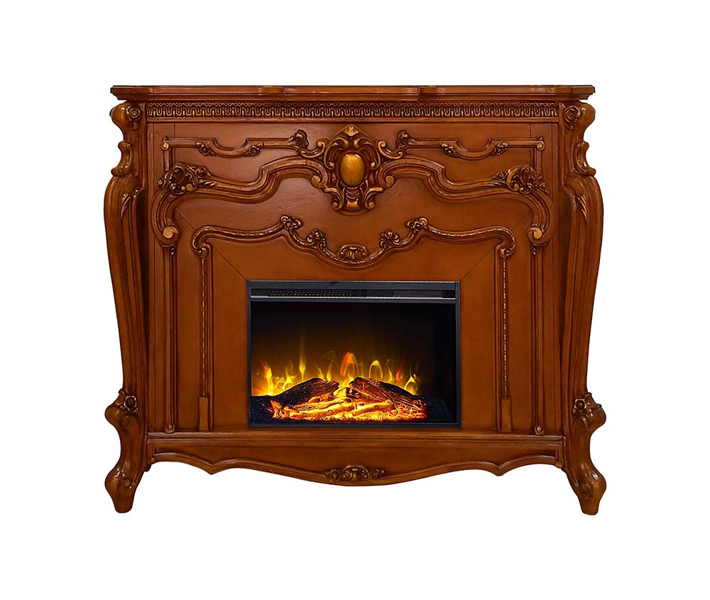 Acme - Picardy Fireplace AC01344 Honey Oak Finish