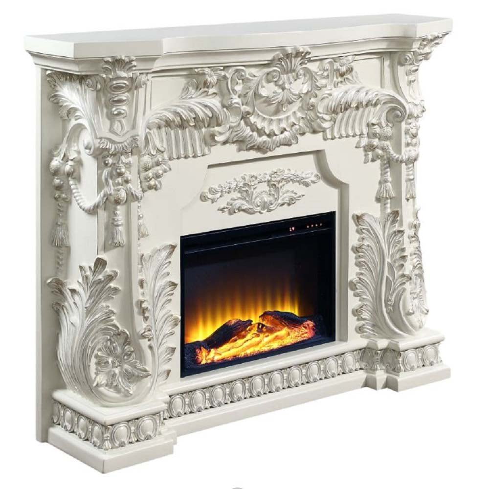 Adara Fireplace AC01620 Antique White Finish | Acme - AC01620 - Home Elegance USA - 2