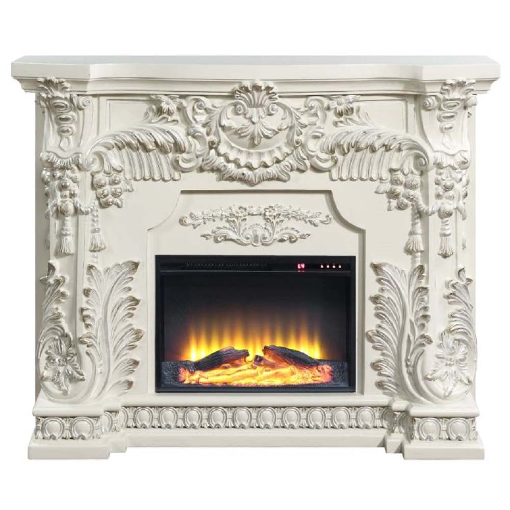 Adara Fireplace AC01620 Antique White Finish | Acme - AC01620 - Home Elegance USA - 6