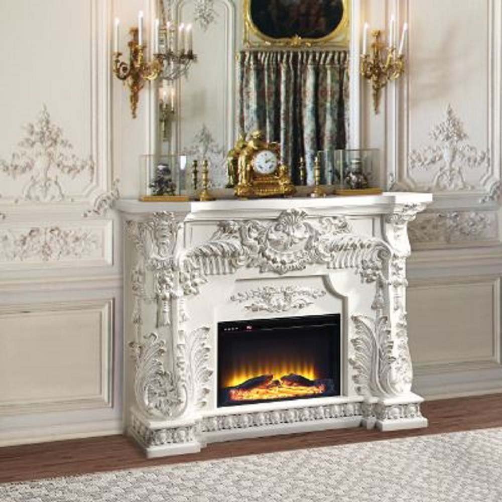 Adara Fireplace AC01620 Antique White Finish | Acme - AC01620 - Home Elegance USA - 5