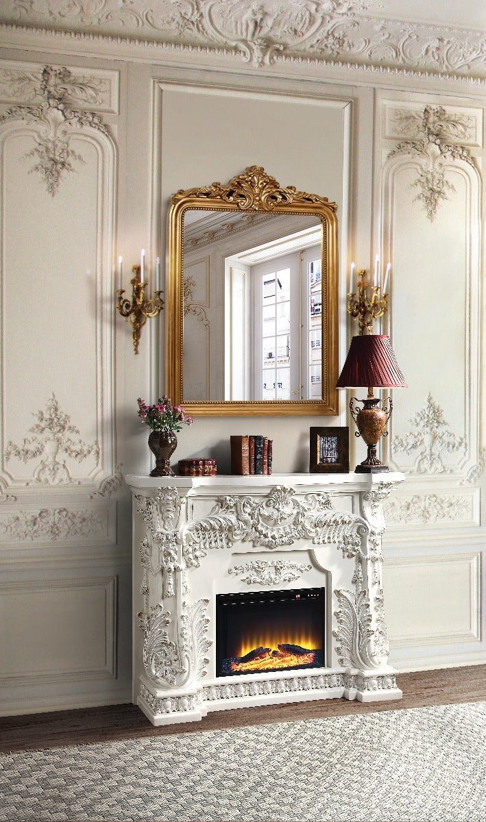 Adara Fireplace AC01620 Antique White Finish | Acme - AC01620 - Home Elegance USA - 1