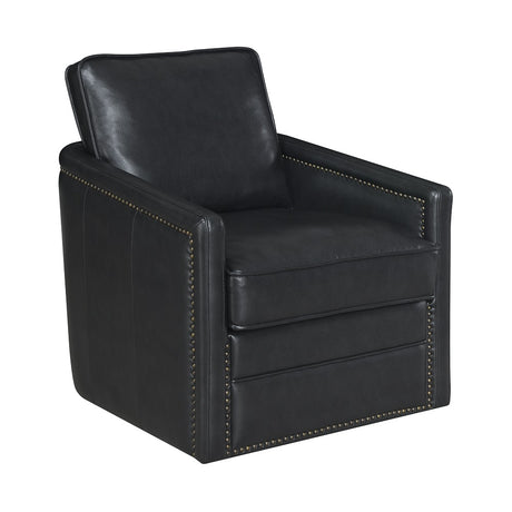 Acme - Rocha Swivel Chair W/Glider AC01885 Black Leather Aire