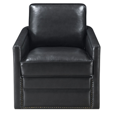 Acme - Rocha Swivel Chair W/Glider AC01885 Black Leather Aire