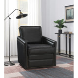 Acme - Rocha Swivel Chair W/Glider AC01885 Black Leather Aire