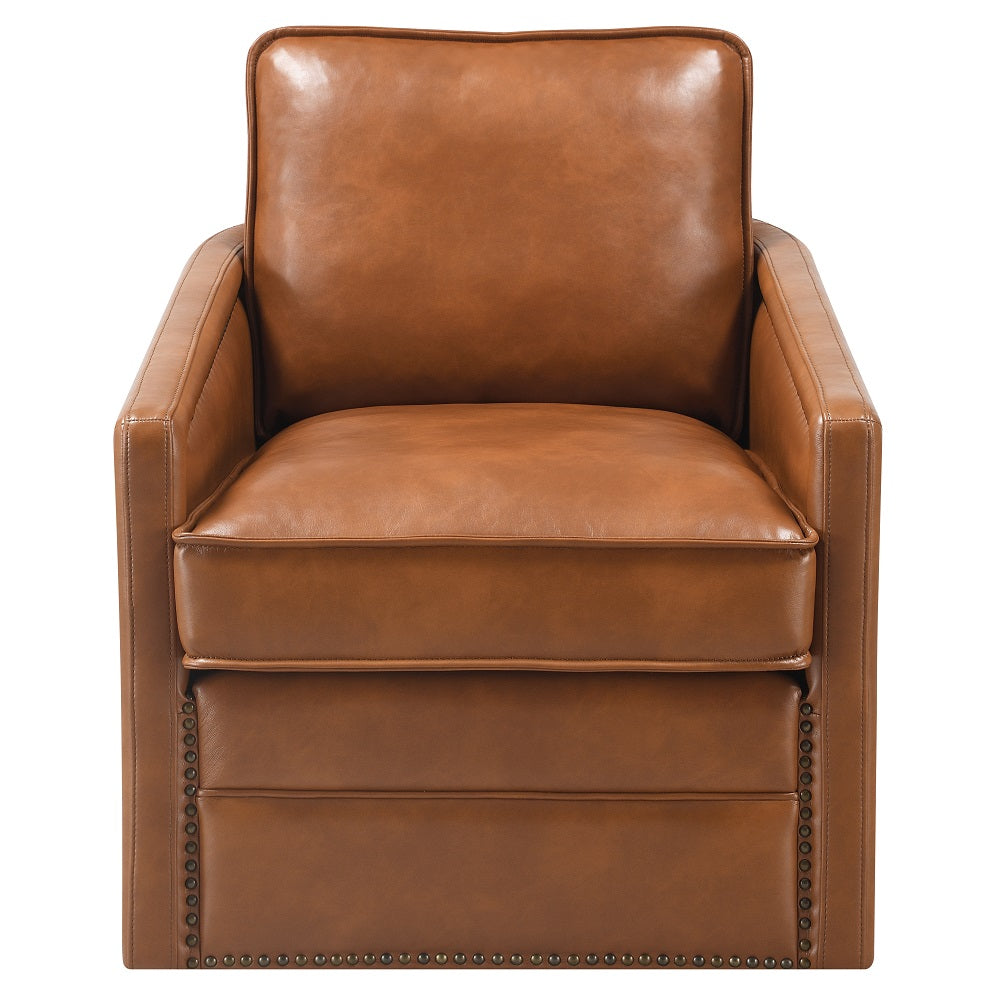 Acme - Rocha Swivel Chair W/Glider AC01886 Brown Leather Aire