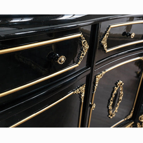 Betria Console Cabinet AC01892 Gold & Black Finish | Acme - Home Elegance USA