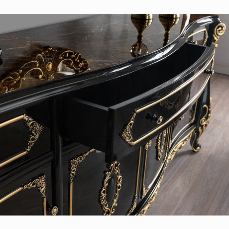 Betria Console Cabinet AC01892 Gold & Black Finish | Acme - Home Elegance USA