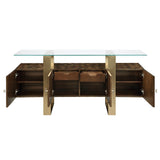 Acme - Mabyn Console Cabinet AC01923 Brass & Antique Brown Finish