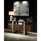 Acme - Mabyn Console Cabinet AC01923 Brass & Antique Brown Finish