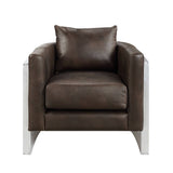 Betla Accent Chair AC01987 Espresso Top Grain Leather & Aluminum | Acme - AC01987 - Home Elegance USA - 3