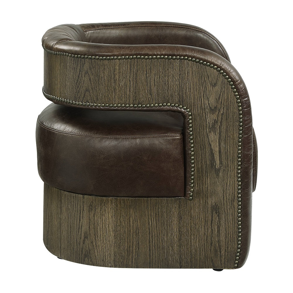 Acme - Feyre Accent Chair AC01989 Espresso Top Grain Leather