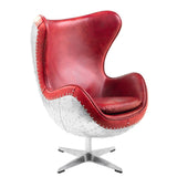 Brancaster Accent Chair W/Swivel AC01990 Red Top Grain Leather & Aluminum | Acme | Home Elegance USA