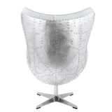 Acme - Brancaster Accent Chair W/Swivel AC01991 Vintage White Top Grain Leather &  Aluminum