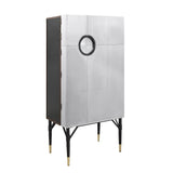 Acme - Yoela Wine Cabinet AC01996 Leather & Aluminum