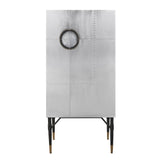 Acme - Yoela Wine Cabinet AC01996 Leather & Aluminum