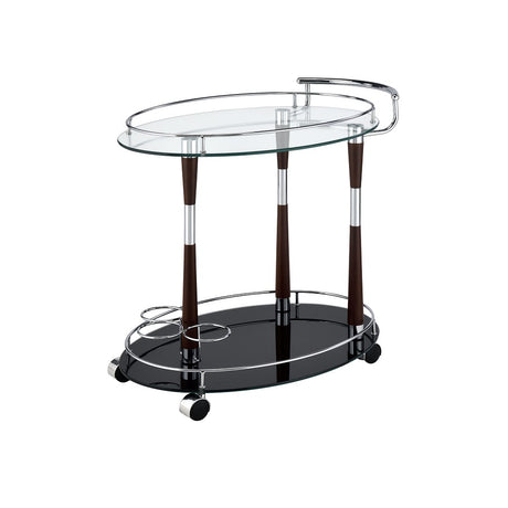 Acme - Vorsila Serving Cart AC02097 Clear Glass & Chrome Finish