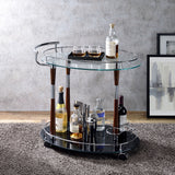 Acme - Vorsila Serving Cart AC02097 Clear Glass & Chrome Finish