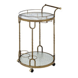 Acme - Vikki Serving Cart AC02098 Mirrored & Champagne Gold Finish