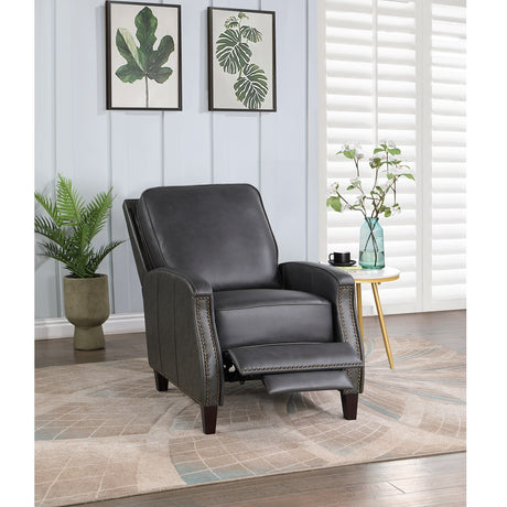 Acme - Venice Accent Chair W/Footrest AC02188 Dark Gray Leather