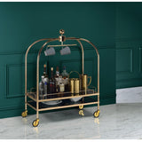 Bryna Serving Cart AC02196 Smoked Glass & Gold Finish | Acme | Home Elegance USA