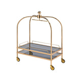 Bryna Serving Cart AC02196 Smoked Glass & Gold Finish | Acme | Home Elegance USA