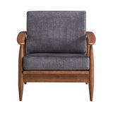 Acme - Alisa Accent Chair AC02377 Charcoal Fabric & Brown Finish