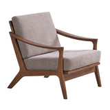 Acme - Lide Accent Chair AC02378 Light Brown Fabric & Brown Finish