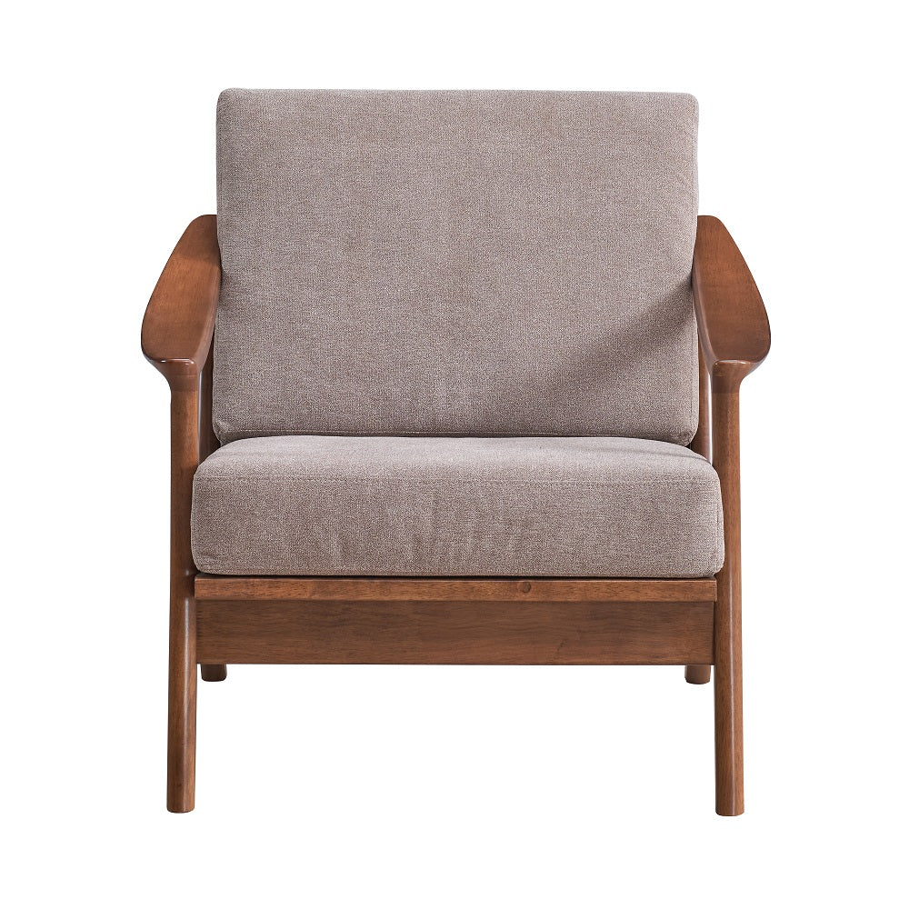 Acme - Lide Accent Chair AC02378 Light Brown Fabric & Brown Finish