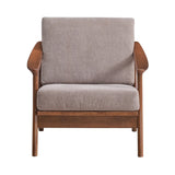 Acme - Lide Accent Chair AC02378 Light Brown Fabric & Brown Finish