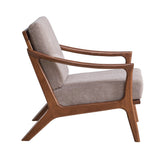 Acme - Lide Accent Chair AC02378 Light Brown Fabric & Brown Finish