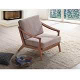 Acme - Lide Accent Chair AC02378 Light Brown Fabric & Brown Finish